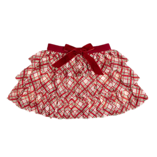 Christmas Plaid Bow Tiered Tutu