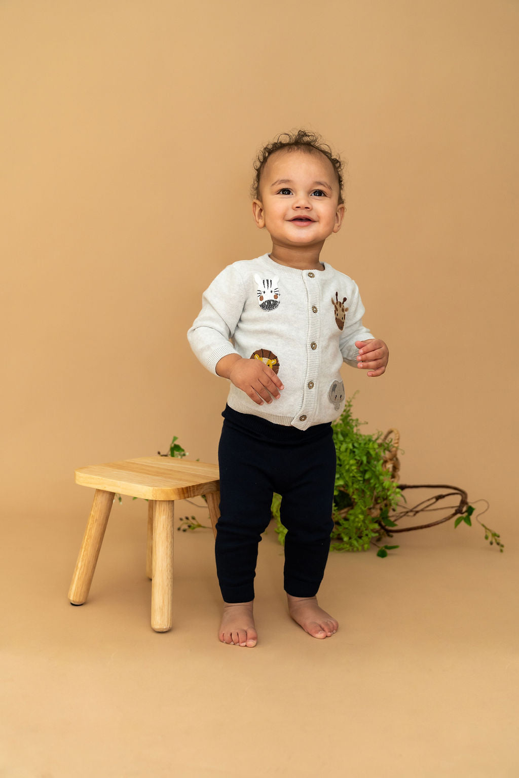 Animal Friends Embroidered Baby Cardigan Sweater