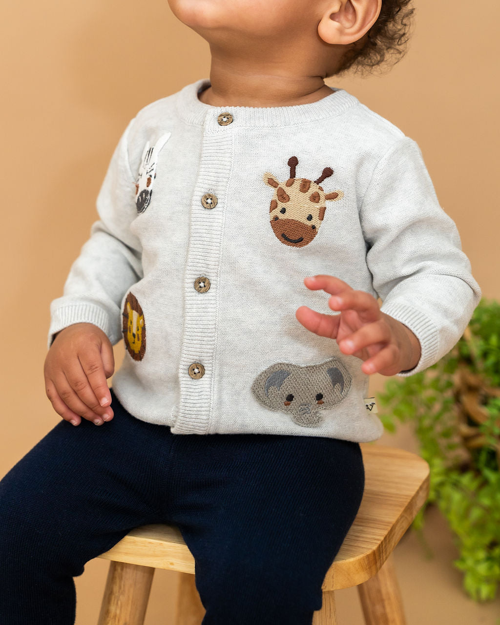 Animal Friends Embroidered Baby Cardigan Sweater