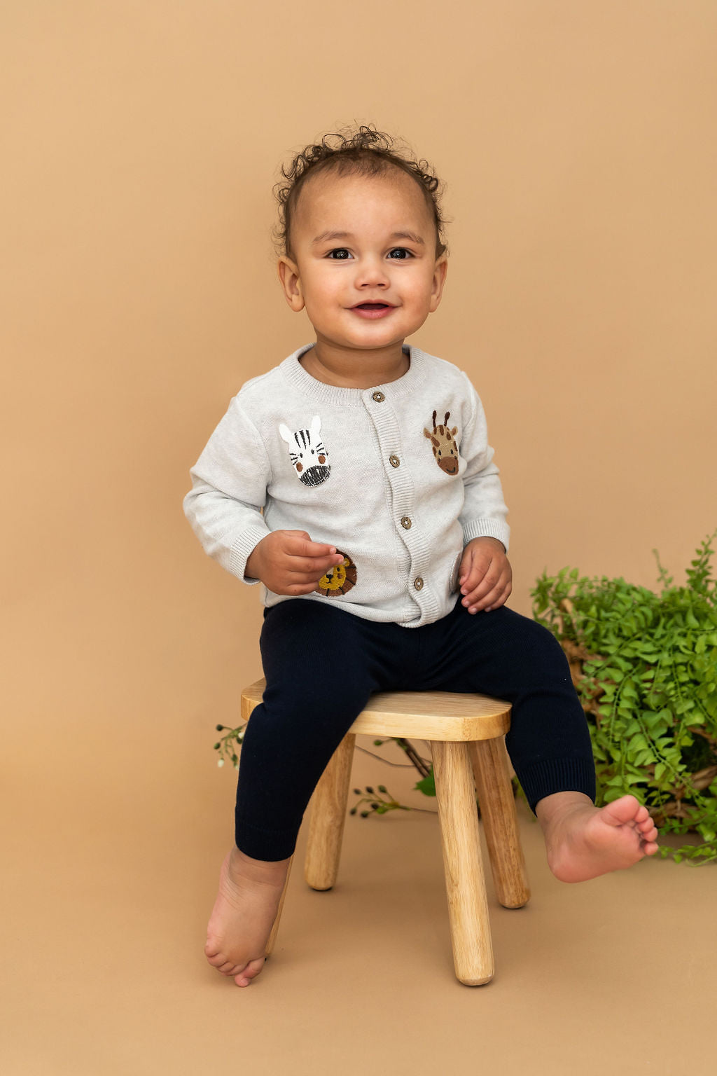 Animal Friends Embroidered Baby Cardigan Sweater