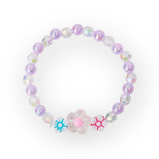 Clear Purple Flower Bracelet
