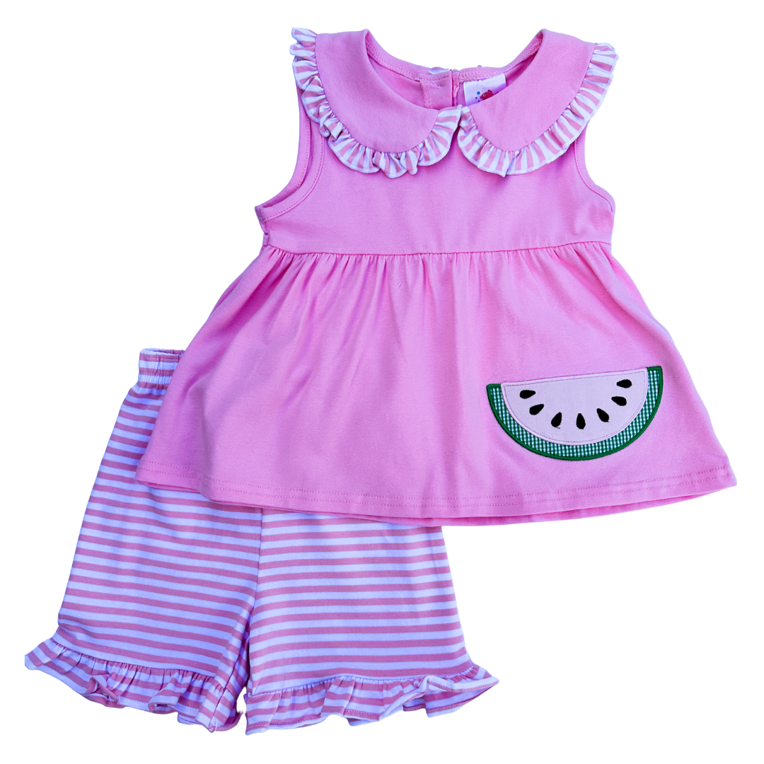 Watermelon Patch Applique Short Set