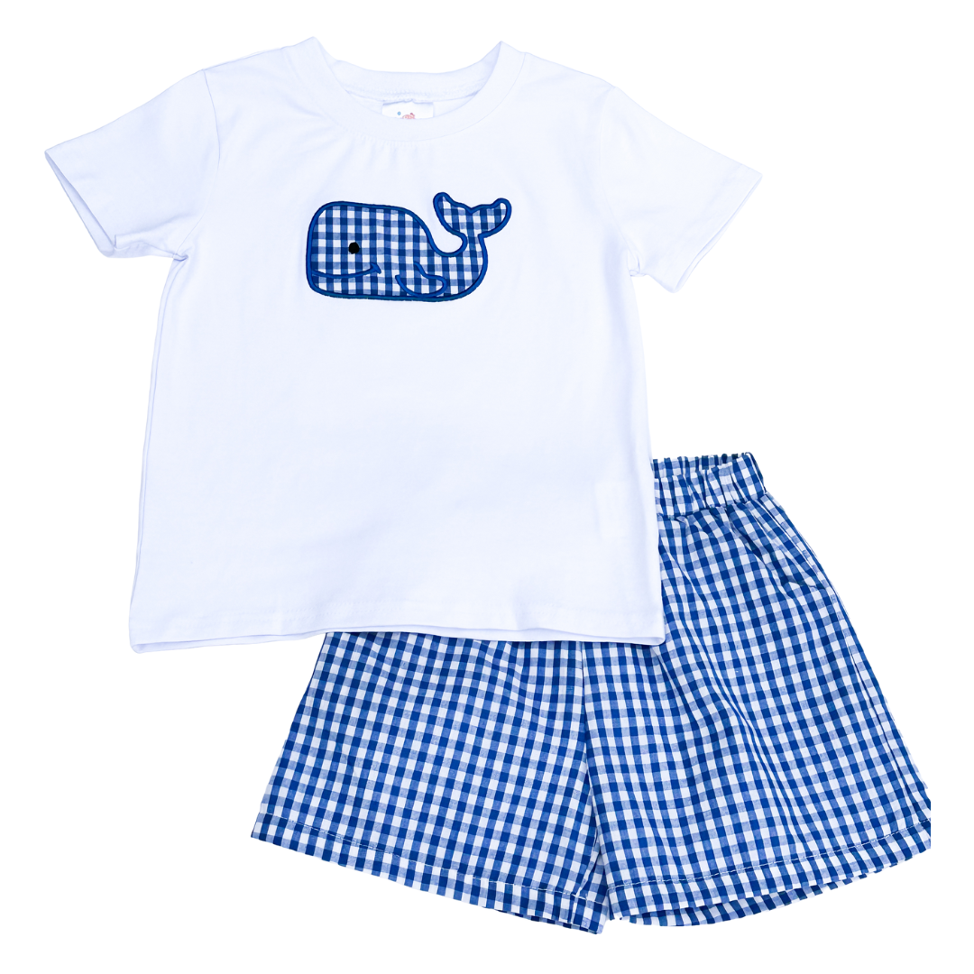 Whale Watching Applique Short Set