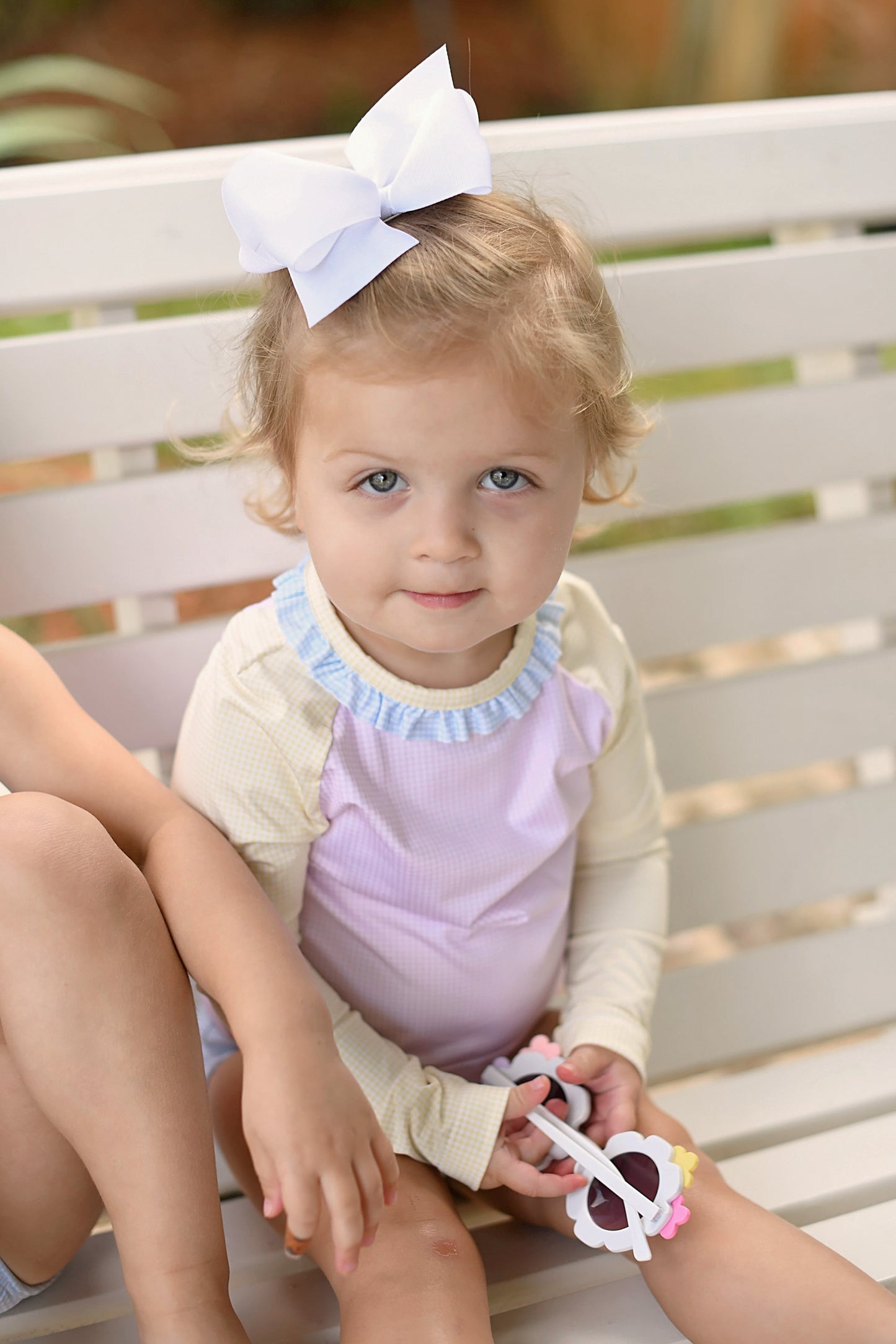 Sun & Sand Color Block Bathing Suit Set with Rash Guard