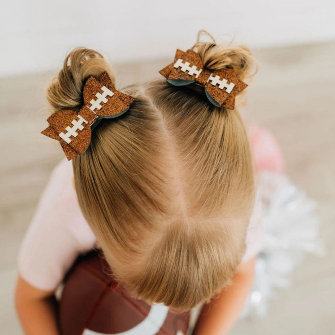 Game Day Glitter Bow Clip Set