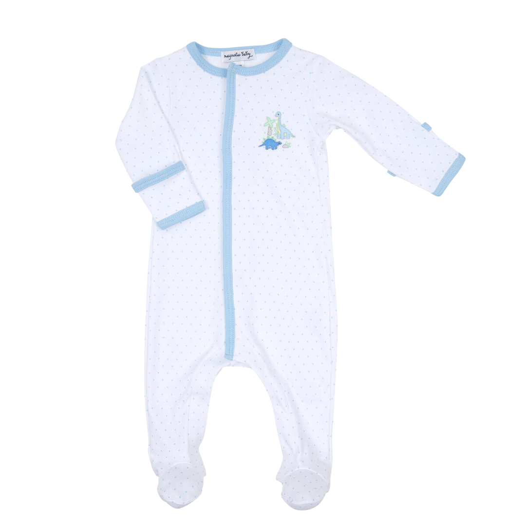 Dinoland Blue Embroidered Footie