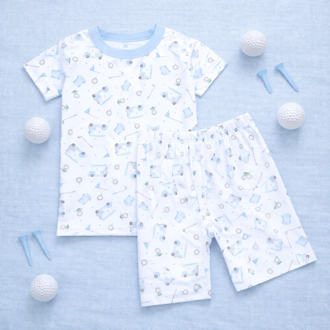 Little Golfer Light Blue Short Pajamas