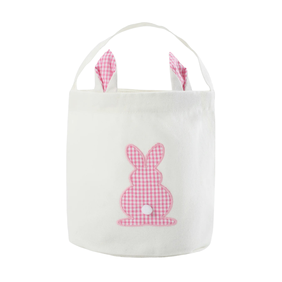 Pink Gingham Easter Bunny Basket