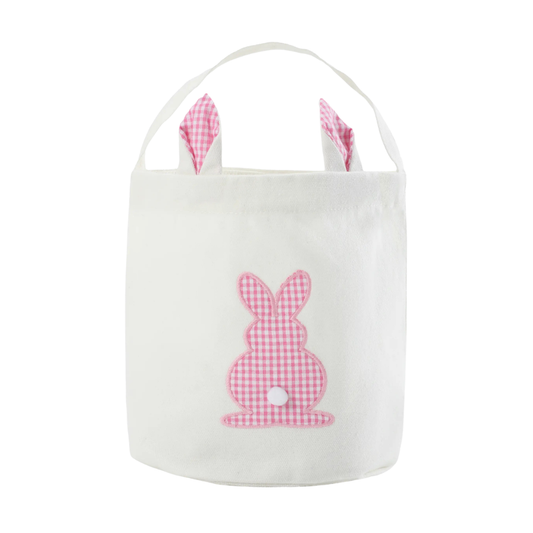 Pink Gingham Easter Bunny Basket
