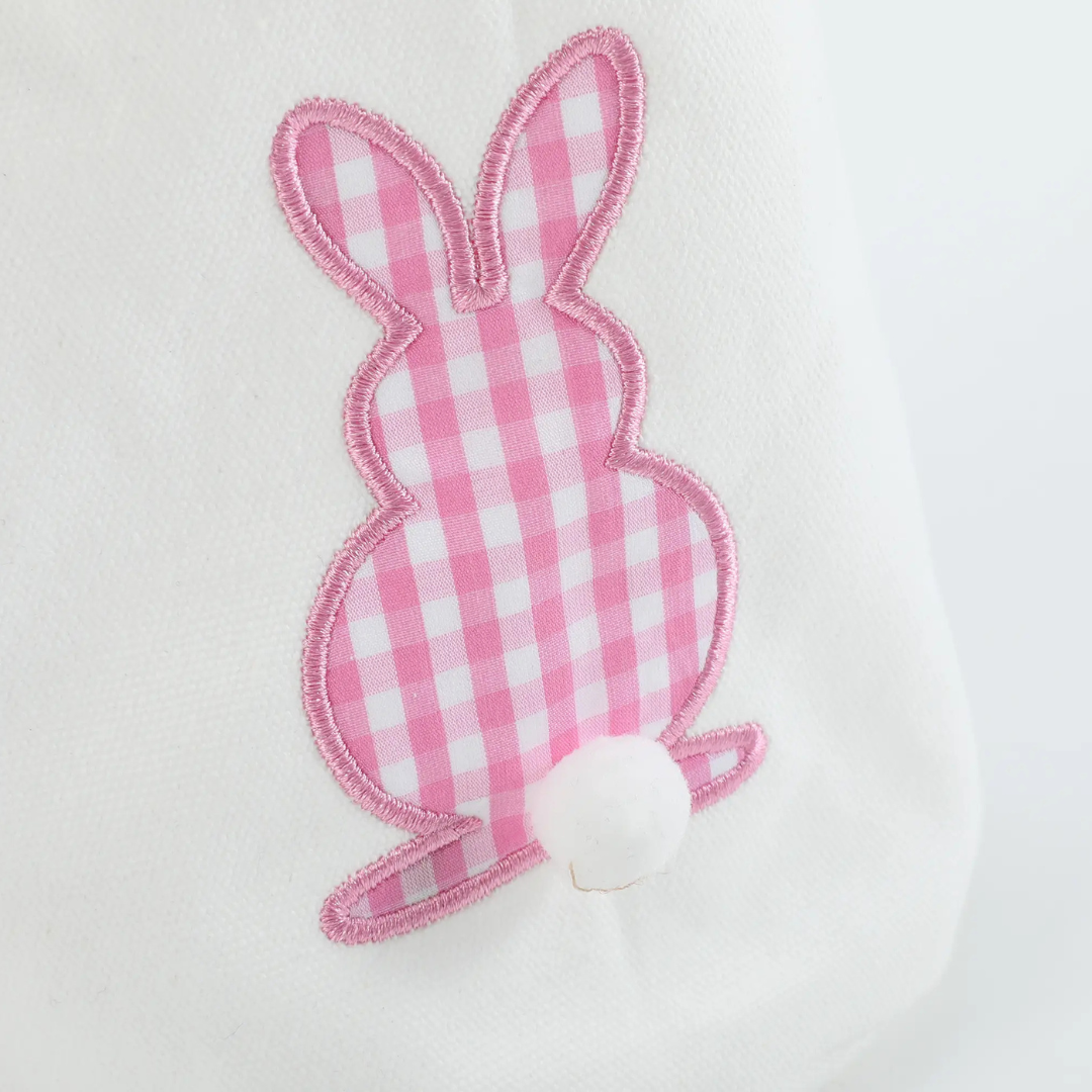 Pink Gingham Easter Bunny Basket