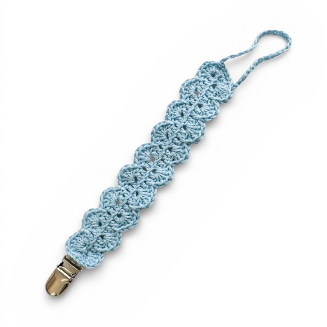 Bailey Pacifier Clip - Light Blue with Silver Metal Clip