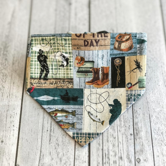 Gone Fishing Dog Bandana