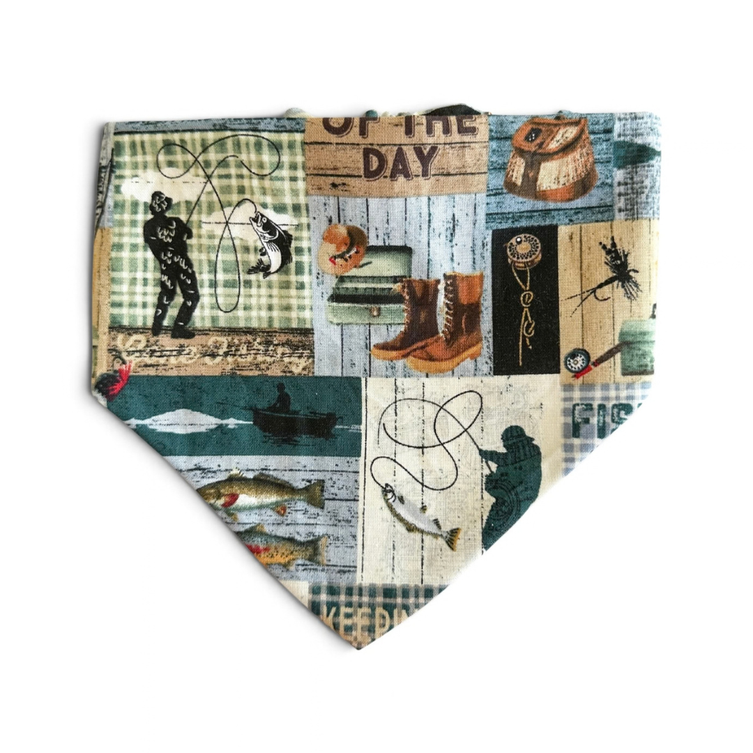 Gone Fishing Dog Bandana