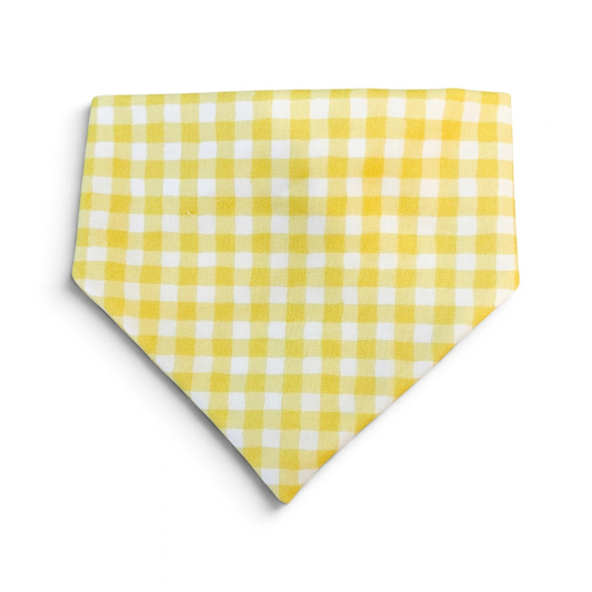 Yellow Gingham Dog Bandana