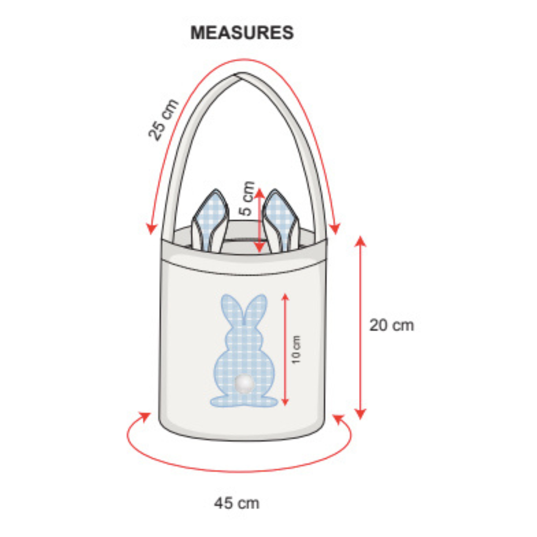 Pink Gingham Easter Bunny Basket