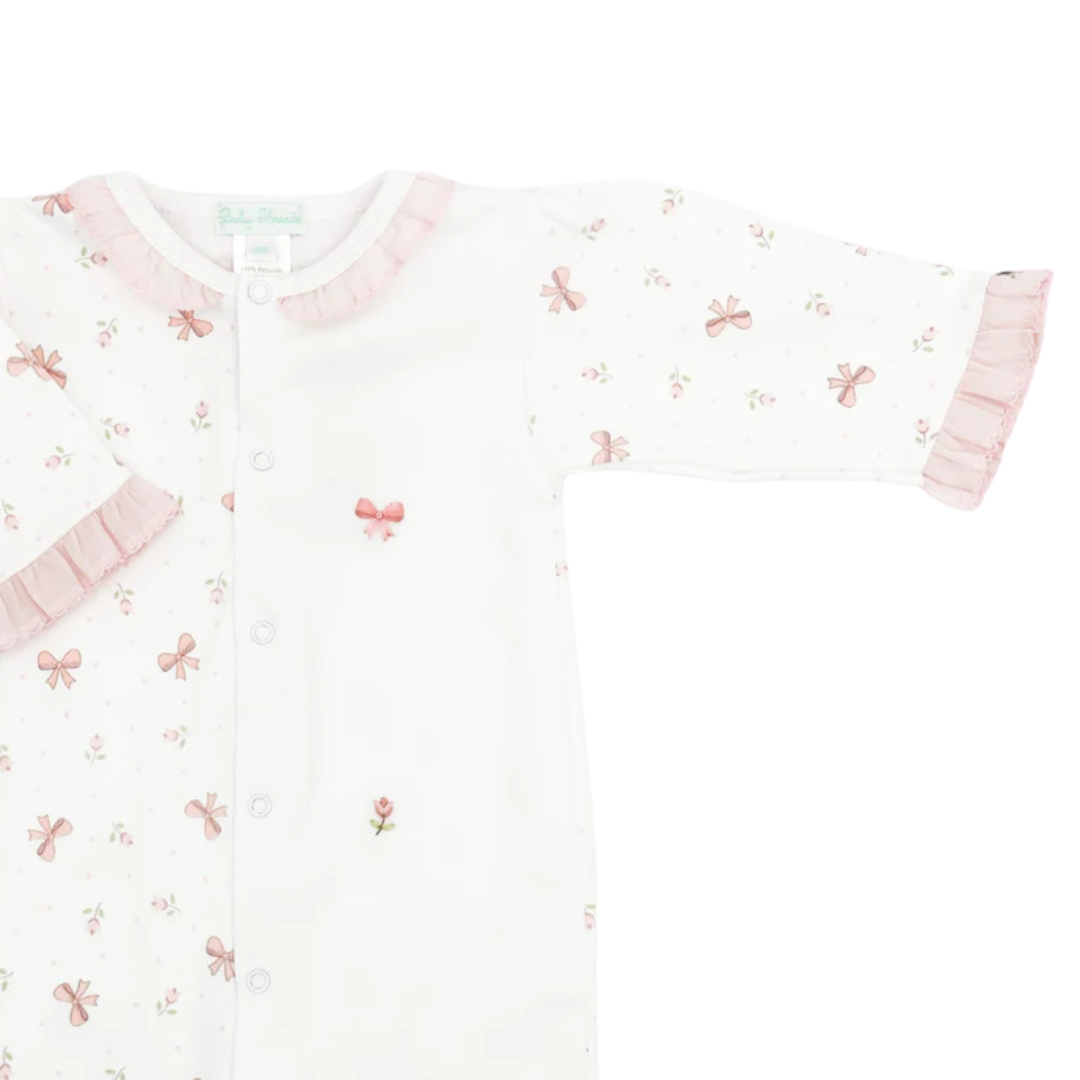 Bows Print Pima Cotton Footie