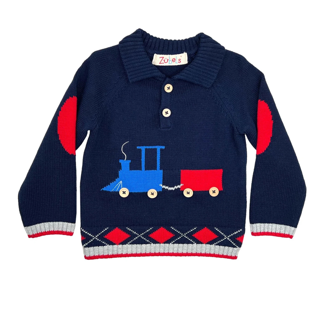 Train Collared Knit Sweater