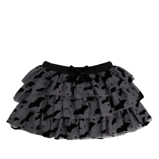 Flocked Bats Bow Tiered Tutu