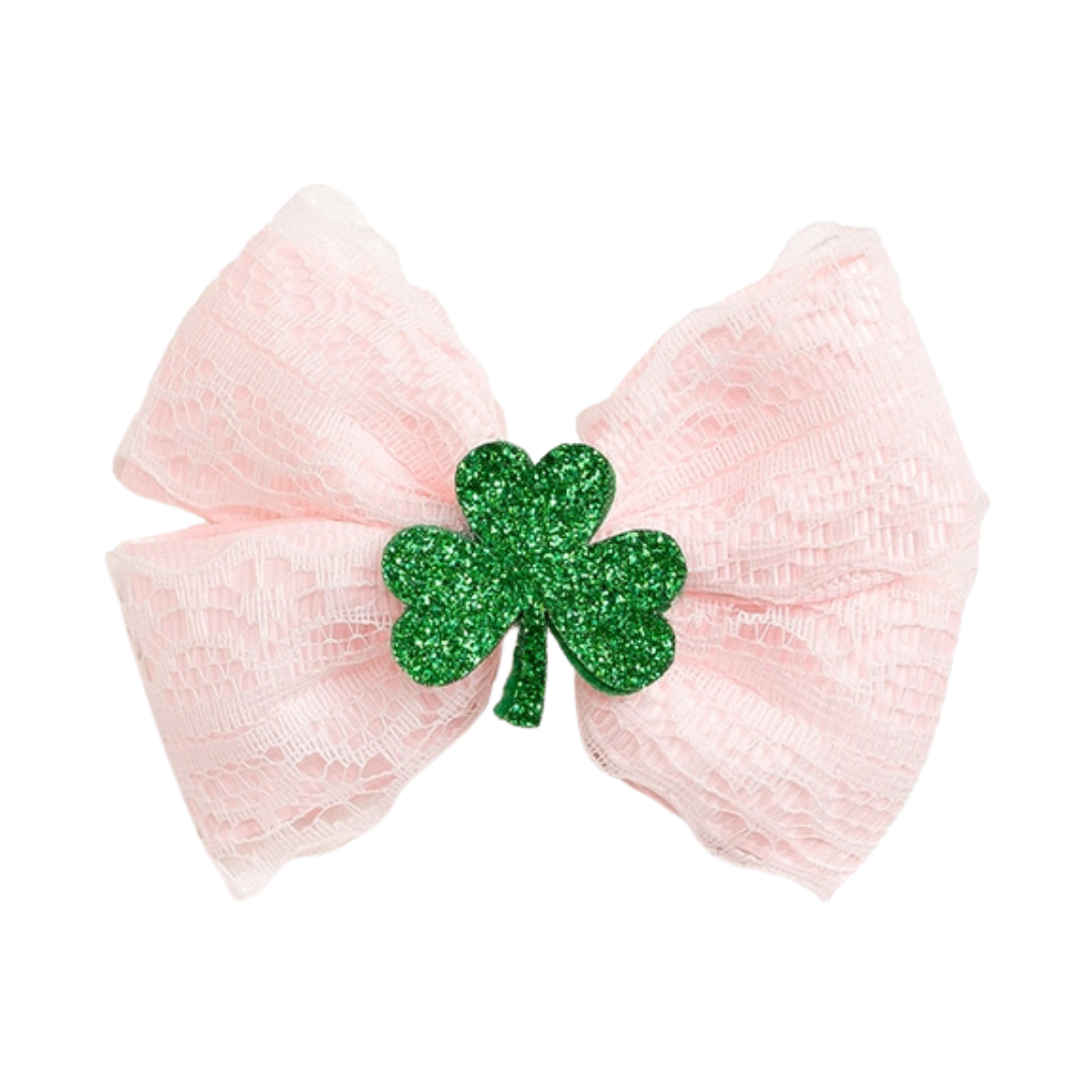 Shamrock Lace Bow Clip