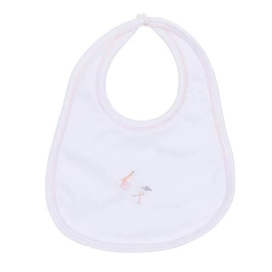 Pink Vintage Stork Bib