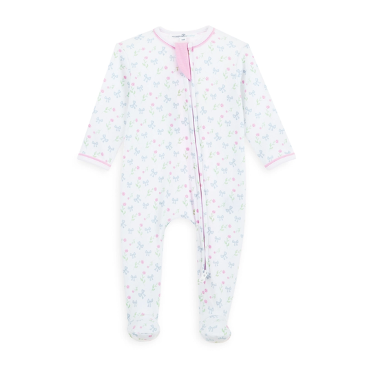 Evelyn's Classics Print Zip Footie