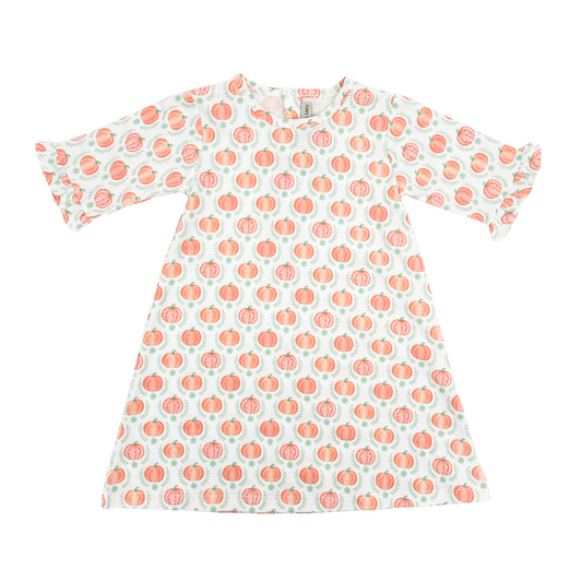 Pumpkins Pima Cotton Knit Girls A Line Dress