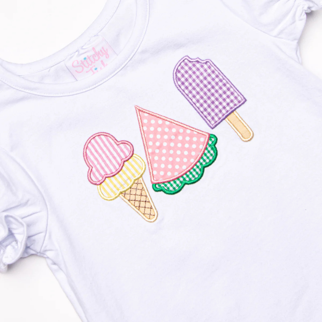 Peace, Love and Popsicles Ruffle Applique Short Set