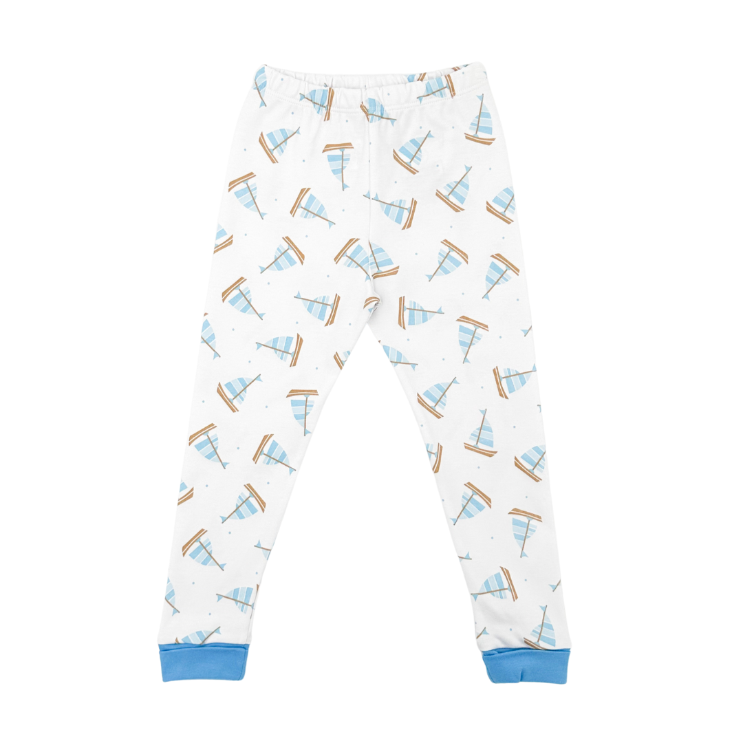 Tiny Sailboat Blue Long Pajamas