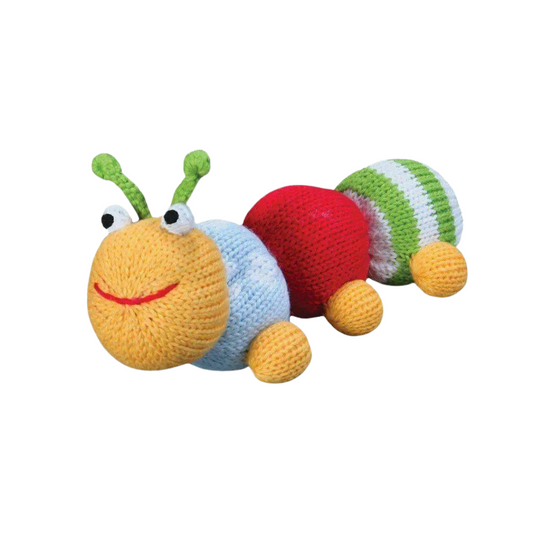 Nibbles the Caterpillar Knit Rattle