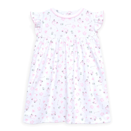 Little Golfer Pink Print Dress