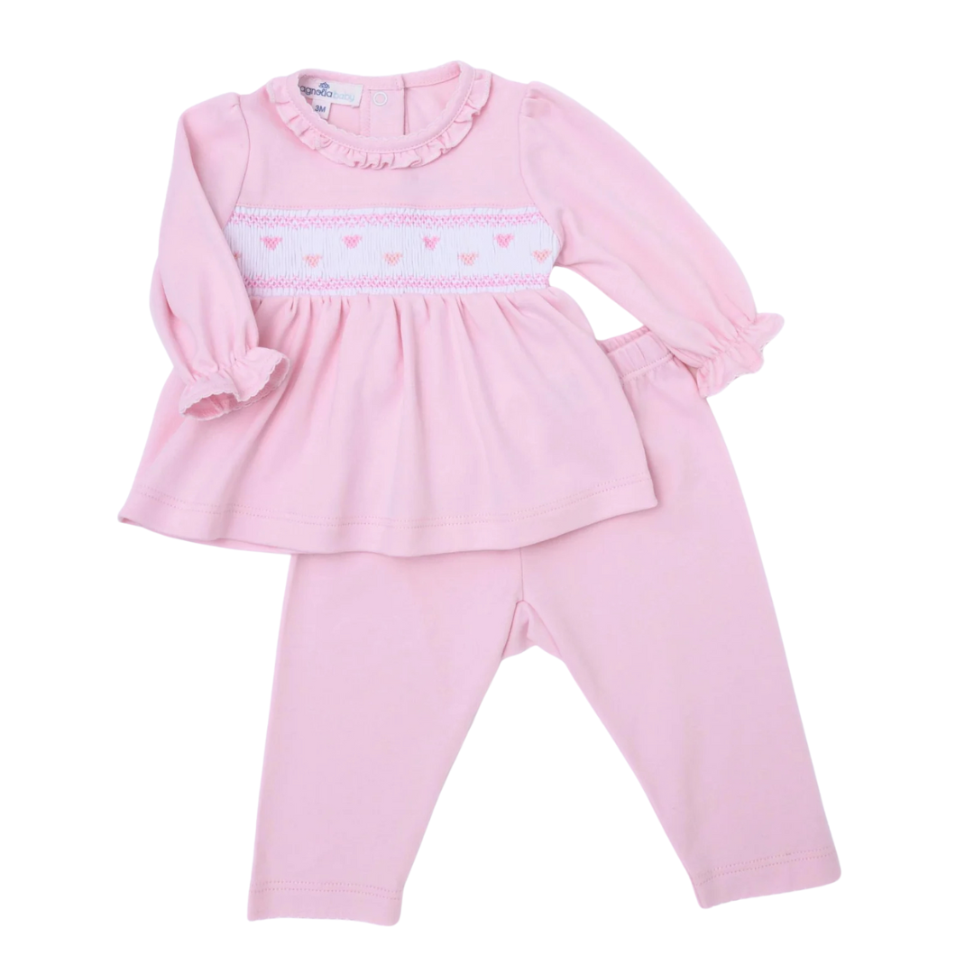 Valentine's Classics Smocked Two-Piece Pant Set