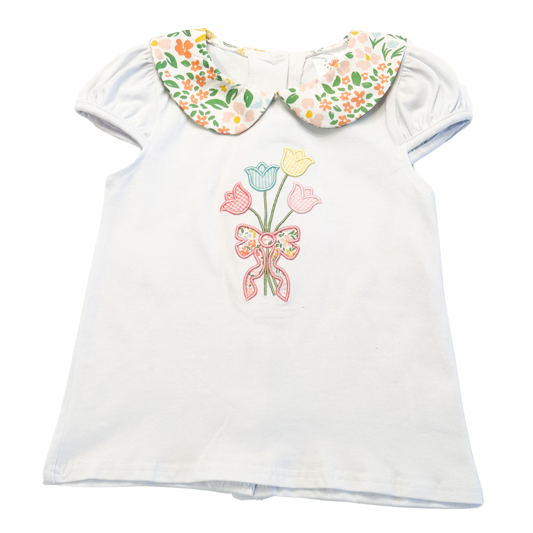 Bouquet Bundles Applique Ruffle Short Set