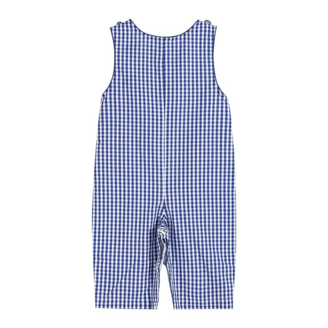 Dark Blue Gingham Overalls