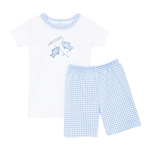 Gone Fishing Applique Short Pajamas