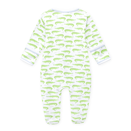 Bayou Baby Print Zip Footie