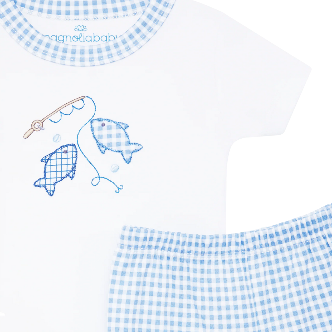 Gone Fishing Applique Short Pajamas