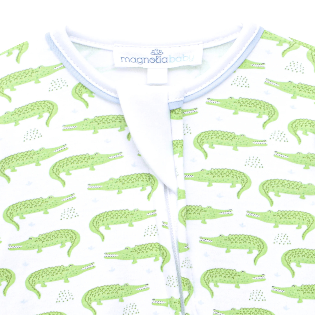 Bayou Baby Print Zip Footie