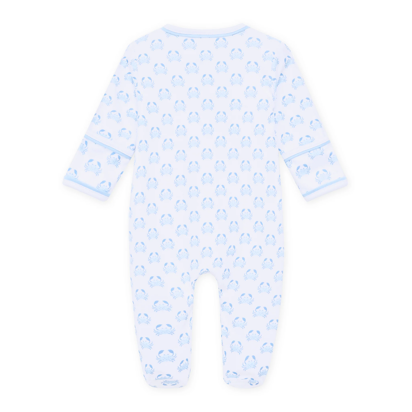Little Crawlers Light Blue Print Zip Footie