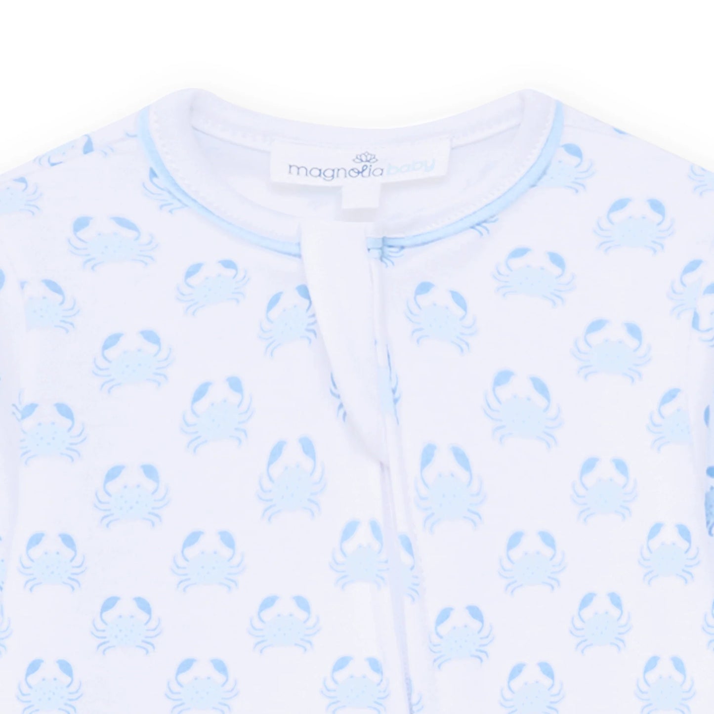 Little Crawlers Light Blue Print Zip Footie