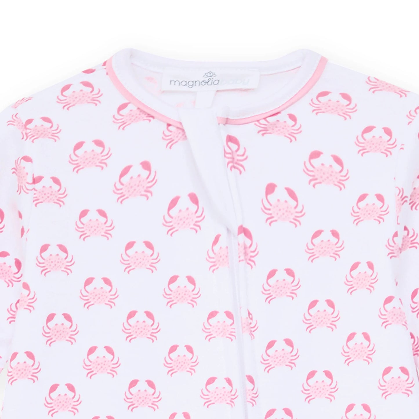 Little Crawlers Pink Print Ruffle Zip Footie