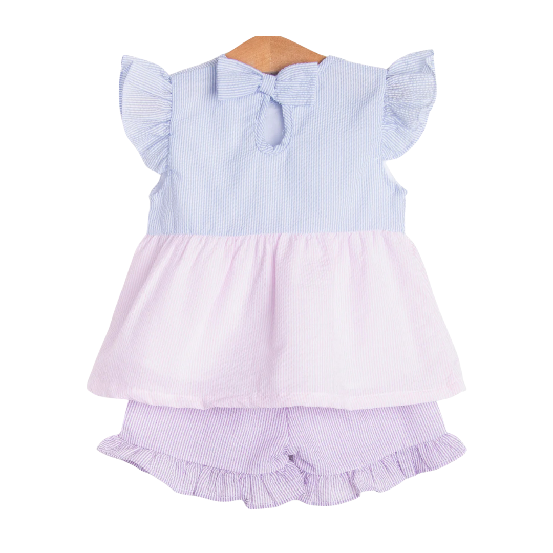 Cotton Candy Color Block Short Set