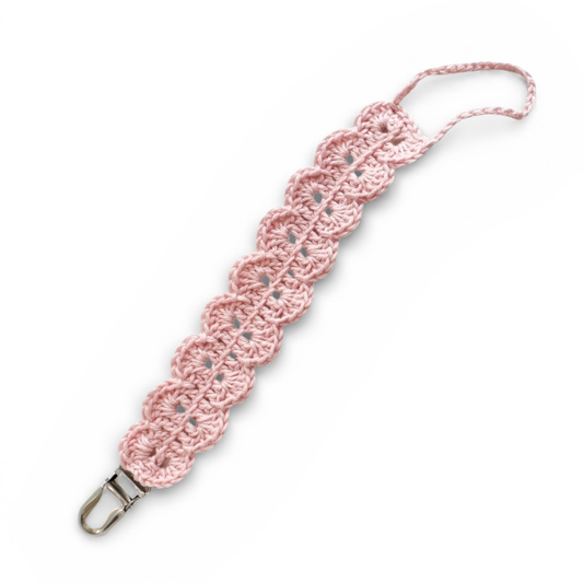 Bailey Pacifier Clip - Light Pink with Silver Metal Clip
