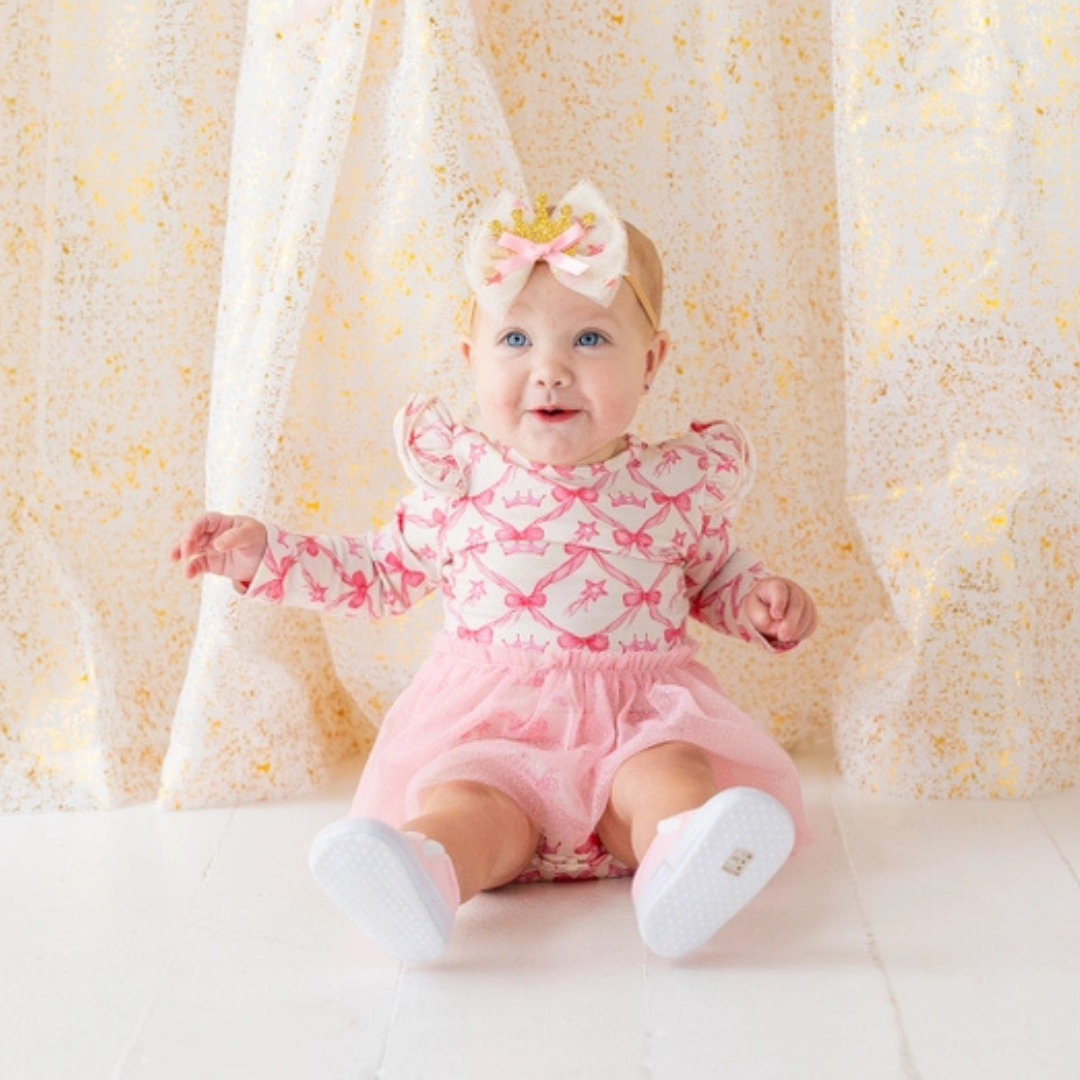 Princess Crown Tulle Bow Baby Headband
