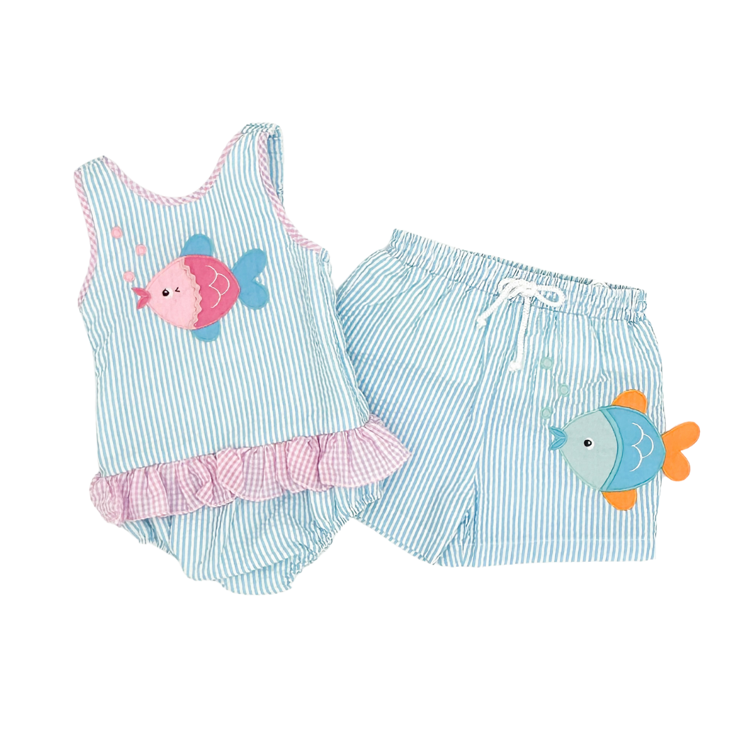 Swimsuit with Fish Applique