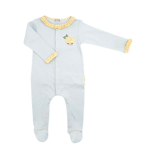 Lovely Lemons Applique Yellow Ruffle Footie