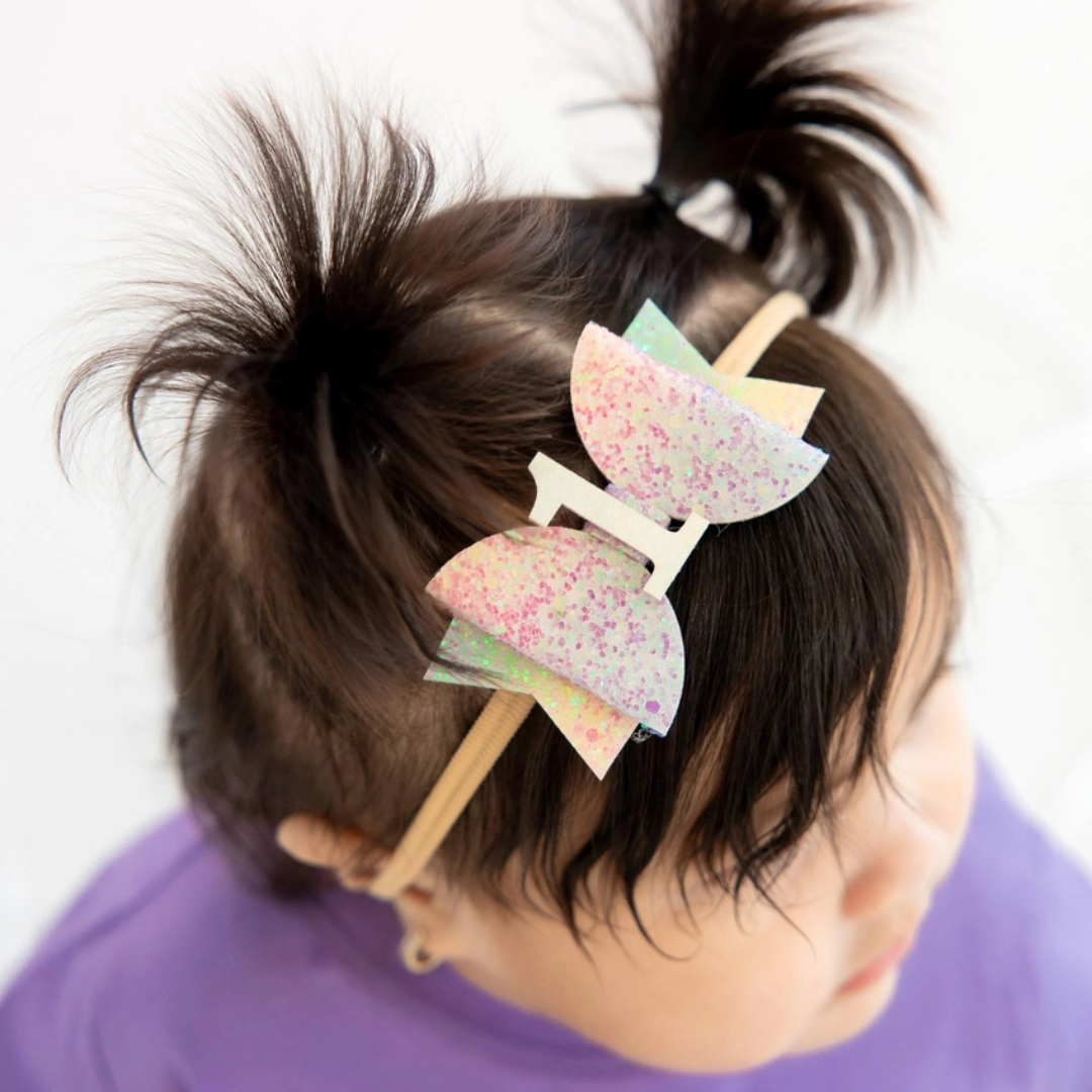 Pastel Rainbow Birthday Headband - Age One