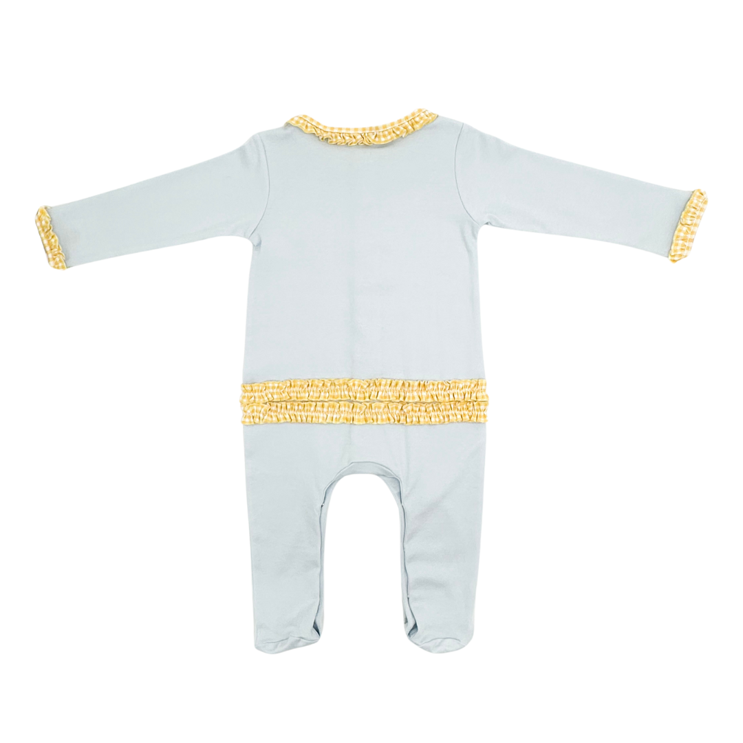 Lovely Lemons Applique Yellow Ruffle Footie