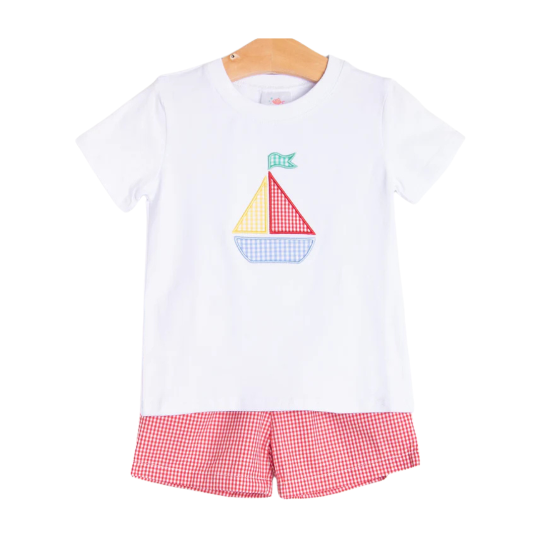 Blue Sky Breeze Applique Short Set