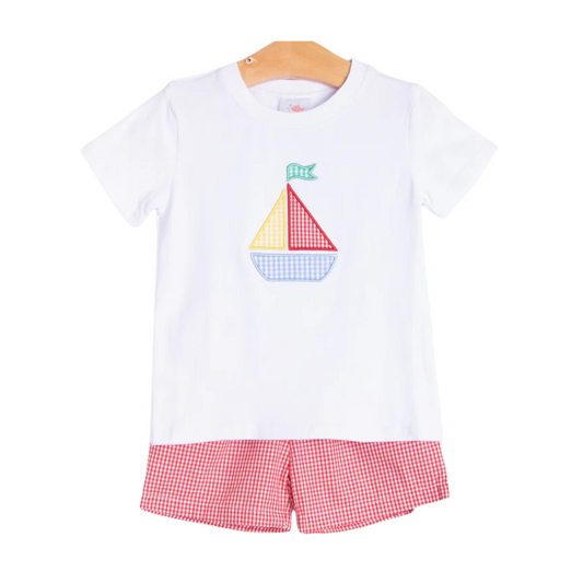 Blue Sky Breeze Applique Short Set