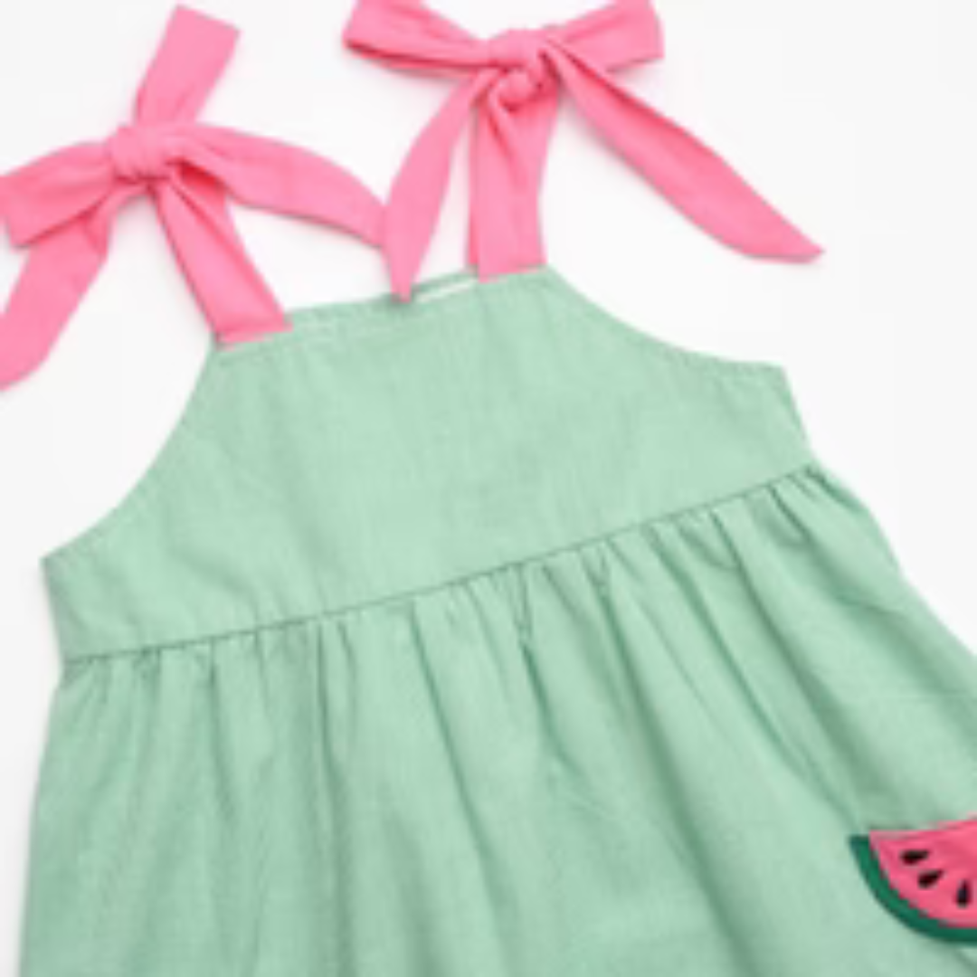 Sweet Slice Applique Pocket Dress